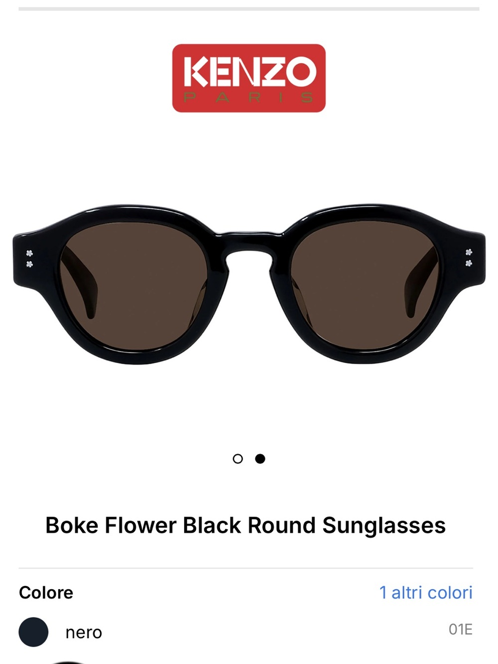 Kenzo Boke Flower Black Round Sunglasses. Authentic!